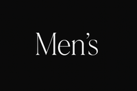 write Men's in white and thin font size and bg black